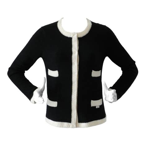 chanel black cashmere cardigan|chanel cardigans.